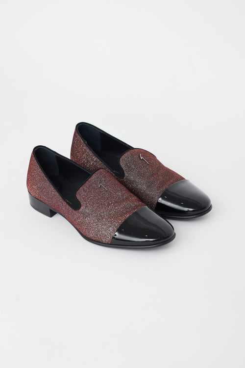 Giuseppe Zanotti Black 
Red Embellished Lewis Cup Loafer