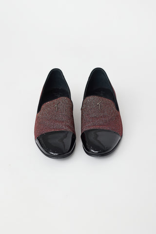 Giuseppe Zanotti Black 
Red Embellished Lewis Cup Loafer