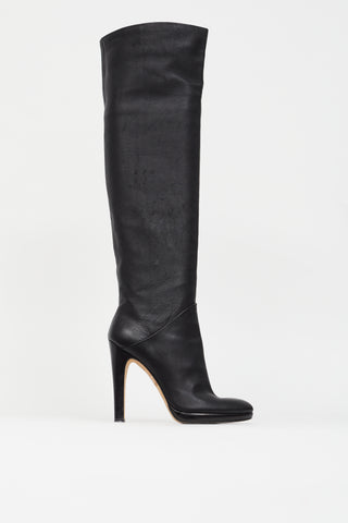 Black Suede Platform Knee High Boot Giuseppe Zanotti