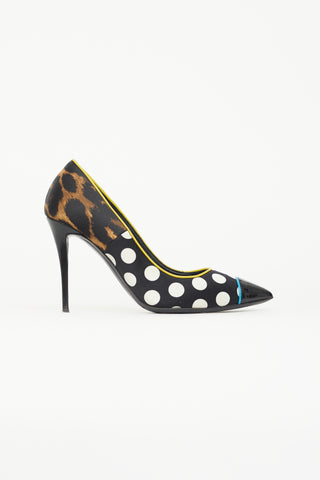 Giuseppe Zanotti Black 
Multi Print Yvette Pump