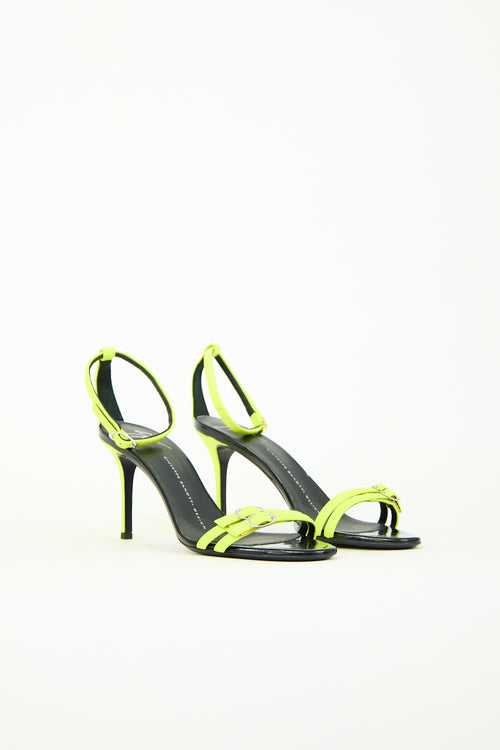 Giuseppe Zanotti Yellow Leather Heeled Sandal