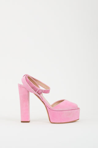 Giuseppe Zanotti Pink Suede Betty Platform Heel