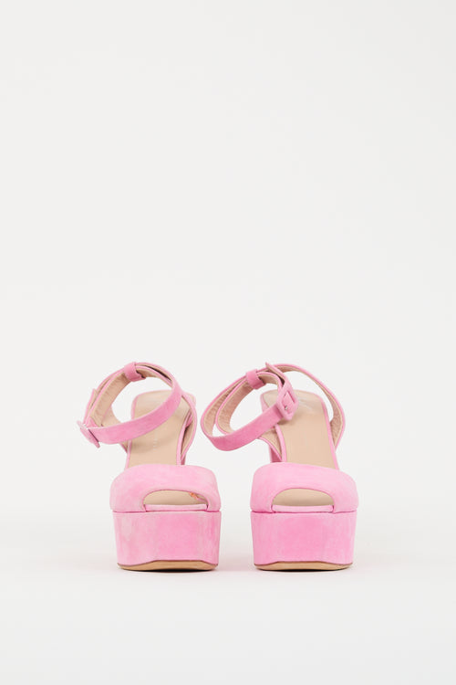 Giuseppe Zanotti Pink Suede Betty Platform Heel