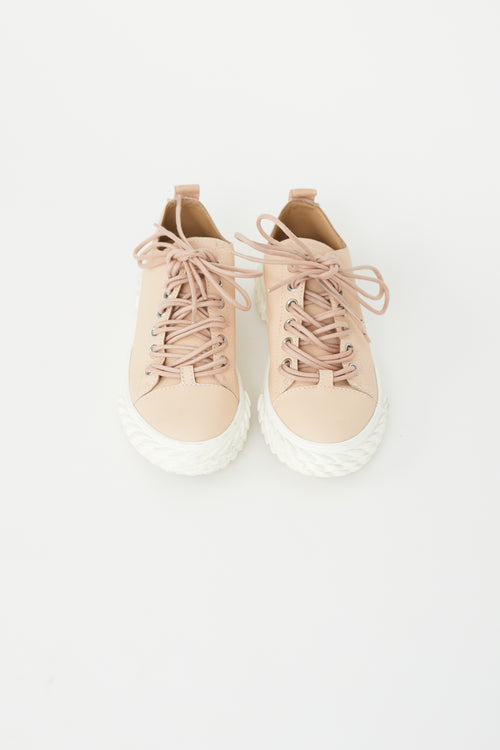 Giuseppe Zanotti Pink Leather Blabber Sneaker