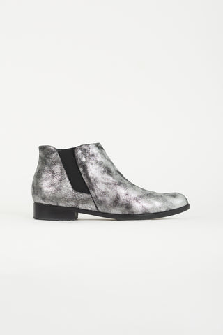 Giuseppe Zanotti Silver Laminated Ankle Boot