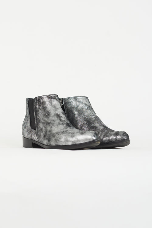 Giuseppe Zanotti Silver Laminated Ankle Boot