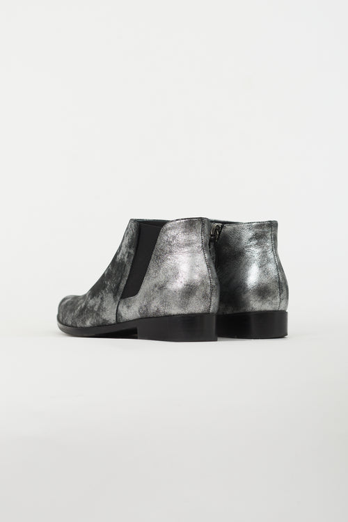 Giuseppe Zanotti Silver Laminated Ankle Boot