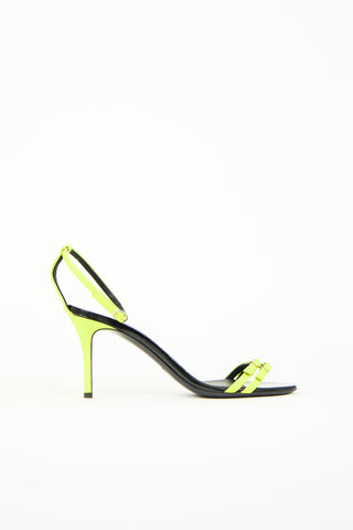 Giuseppe Zanotti Neon Yellow Leather Heeled Sandal