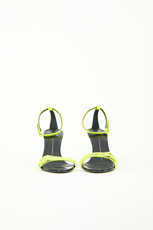 Giuseppe Zanotti Neon Yellow Leather Heeled Sandal