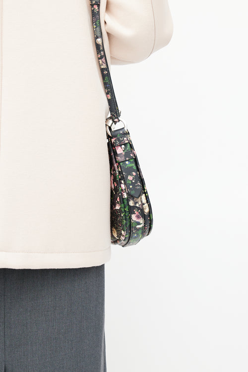 Givenchy 2003 Black 
Multi Floral Camouflage Crossbody Bag