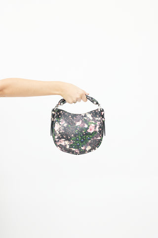 Givenchy 2003 Black 
Multi Floral Camouflage Crossbody Bag