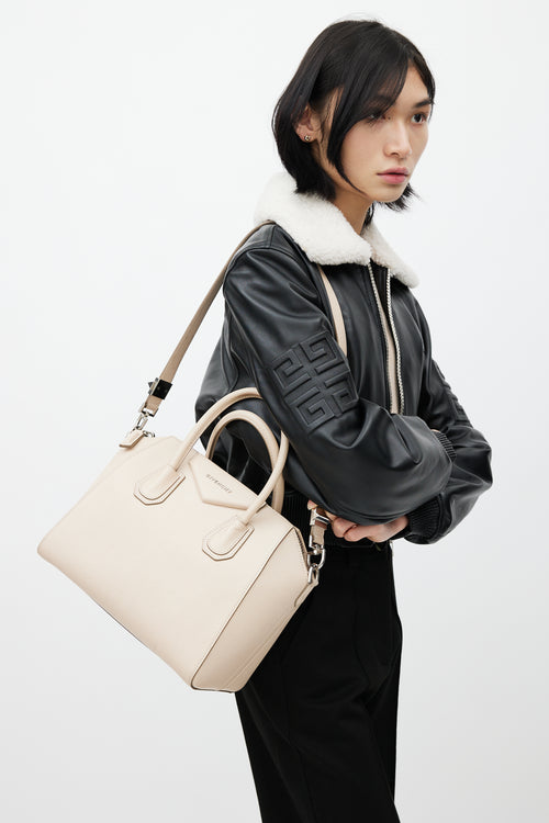 Givenchy 2015 Beige Leather Small Antigona Shoulder Bag