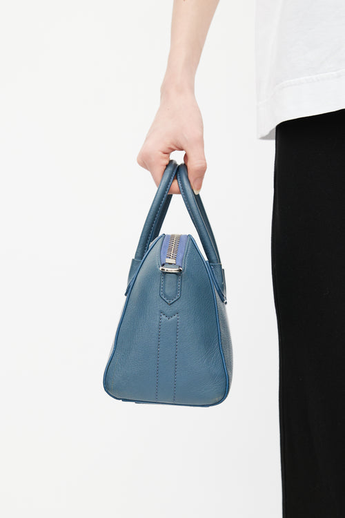 Givenchy 2015 Blue Leather Mini Antigona Crossbody Bag