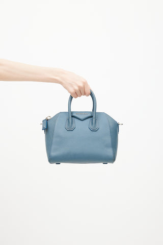 Givenchy 2015 Blue Leather Mini Antigona Crossbody Bag