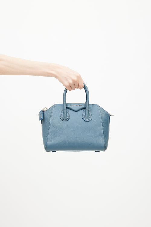 Givenchy 2015 Blue Leather Mini Antigona Crossbody Bag