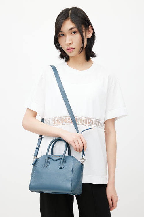 Givenchy 2015 Blue Leather Mini Antigona Crossbody Bag