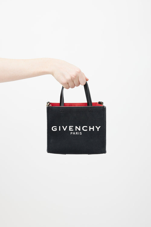 Givenchy 2022 Black Canvas Mini G-Tote Bag