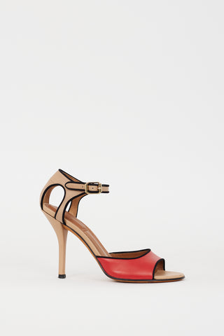 Givenchy Beige 
Red Leather Heel