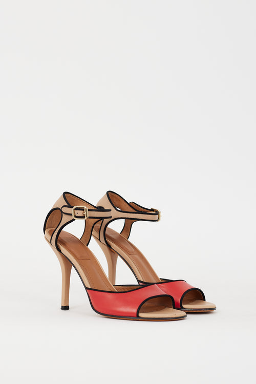 Givenchy Beige 
Red Leather Heel