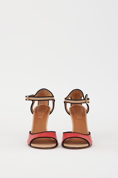 Givenchy Beige 
Red Leather Heel