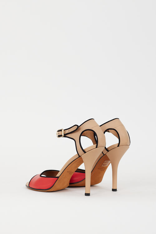 Givenchy Beige 
Red Leather Heel