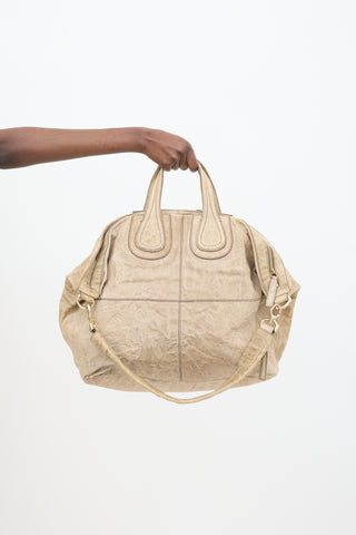 Givenchy Beige Crinkled Leather Large Nightingale Tote Bag