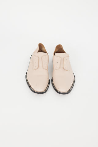 Givenchy Beige Leather 
Silver Chain Loafer