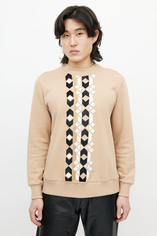 Givenchy Beige 
Multicolour Argyle Patch Sweatshirt