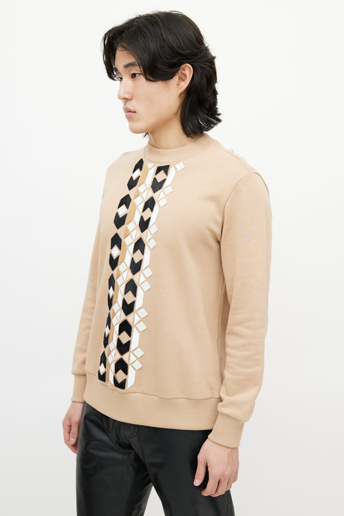 Givenchy Beige 
Multicolour Argyle Patch Sweatshirt