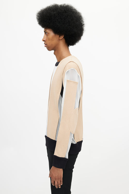 Givenchy Beige 
Multicolour Panelled Mesh Sweater