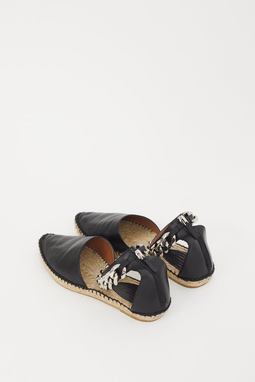 Givenchy Black 
Beige Leather Maremma Espadrille