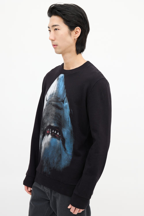 Givenchy Black 
Blue Graphic Crewneck