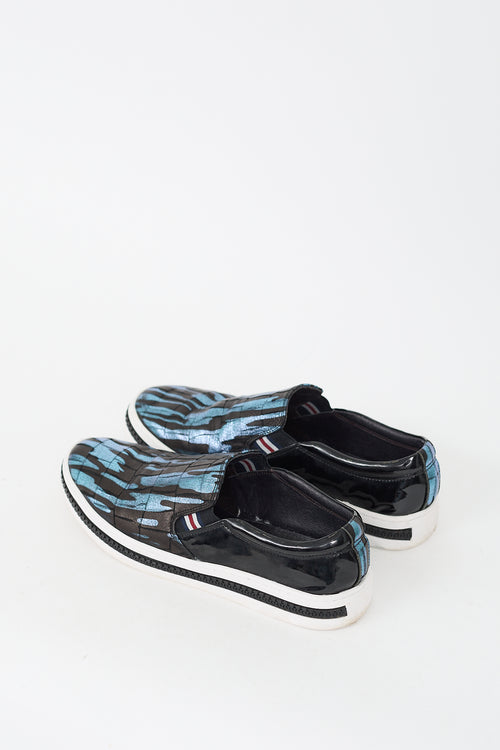 Givenchy Black 
Blue Camo Slip On Sneaker