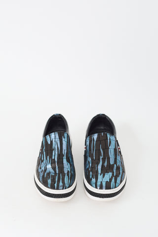 Givenchy Black 
Blue Camo Slip On Sneaker