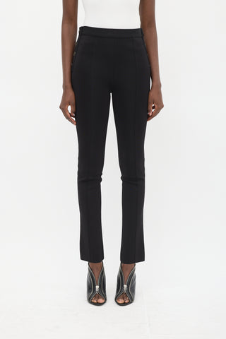 Givenchy Black Button Up Pintuck Slim Trouser