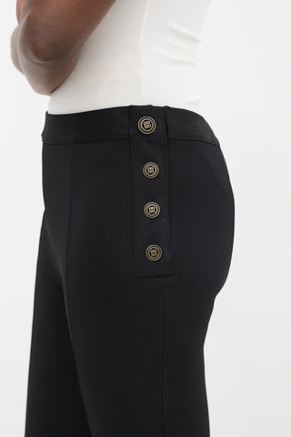 Givenchy Black Button Up Pintuck Slim Trouser