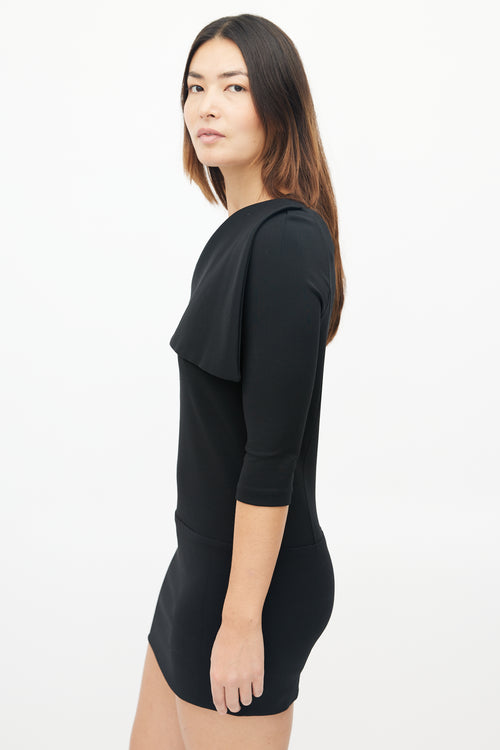 Givenchy Black Cut Out Asymmetrical Sheath Dress