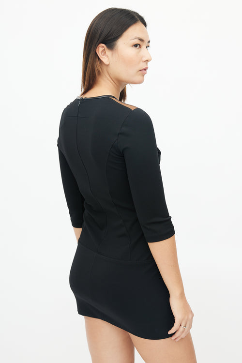 Givenchy Black Cut Out Asymmetrical Sheath Dress