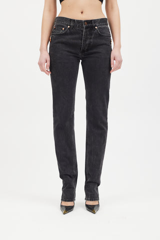 Givenchy Washed Black 
Rose Gold Slim Leg Jeans