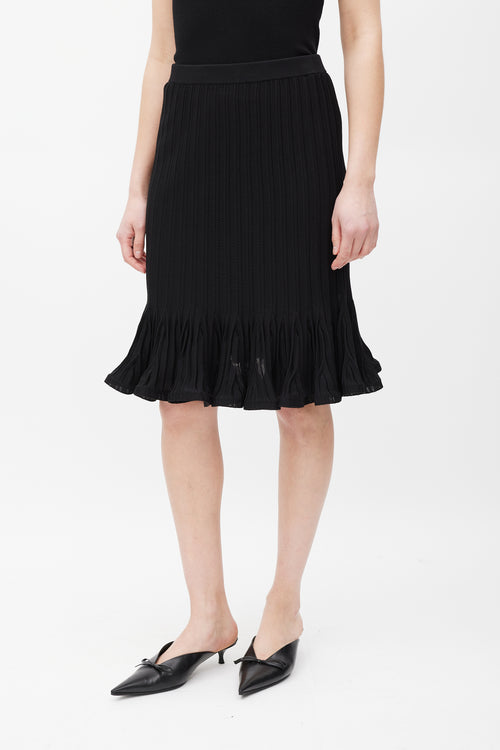 Givenchy Black Knit Ruffled Skirt