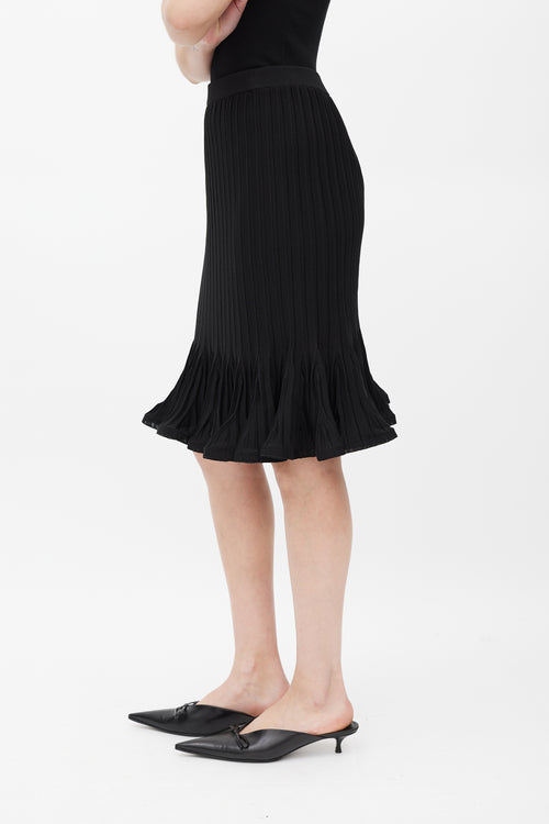 Givenchy Black Knit Ruffled Skirt