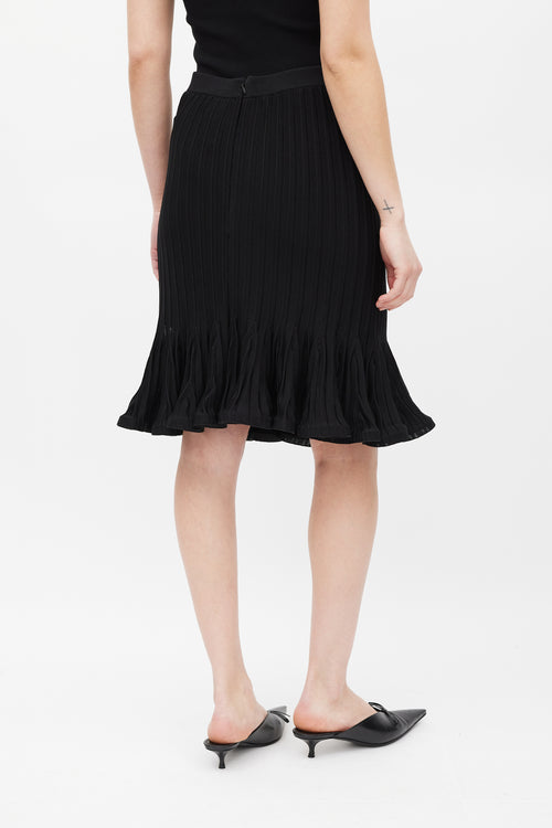 Givenchy Black Knit Ruffled Skirt