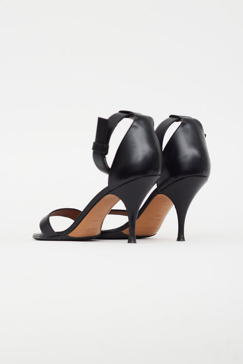 Givenchy Black Leather Ankle Strap Heel