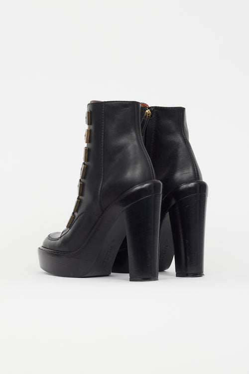 Givenchy Black Leather Strappy Ankle Boot