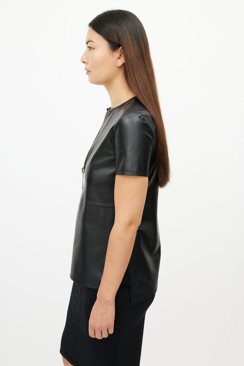 Givenchy Black Leather Zip Top