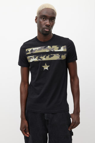 Givenchy Black 
Multicolour Camo Star T-Shirt