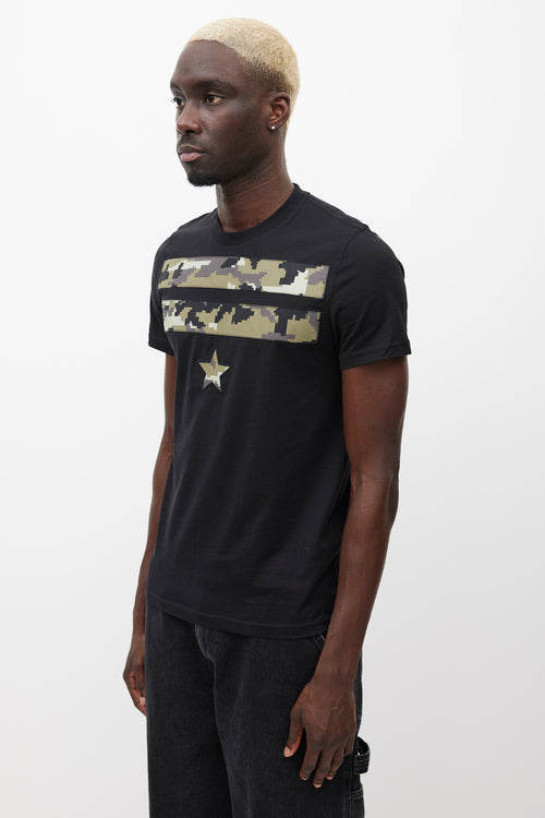 Givenchy Black 
Multicolour Camo Star T-Shirt