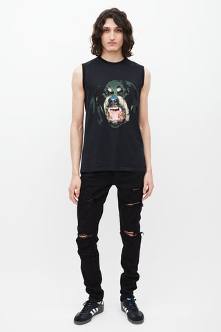 Givenchy Black 
Multicolour Graphic Tank Top