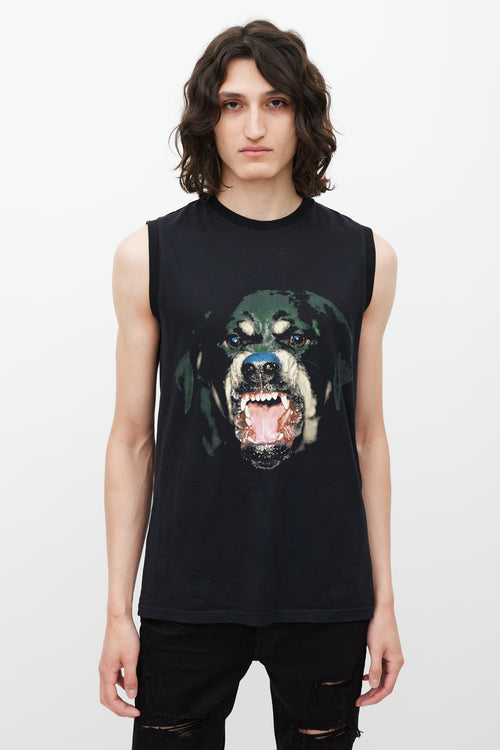 Givenchy Black 
Multicolour Graphic Tank Top