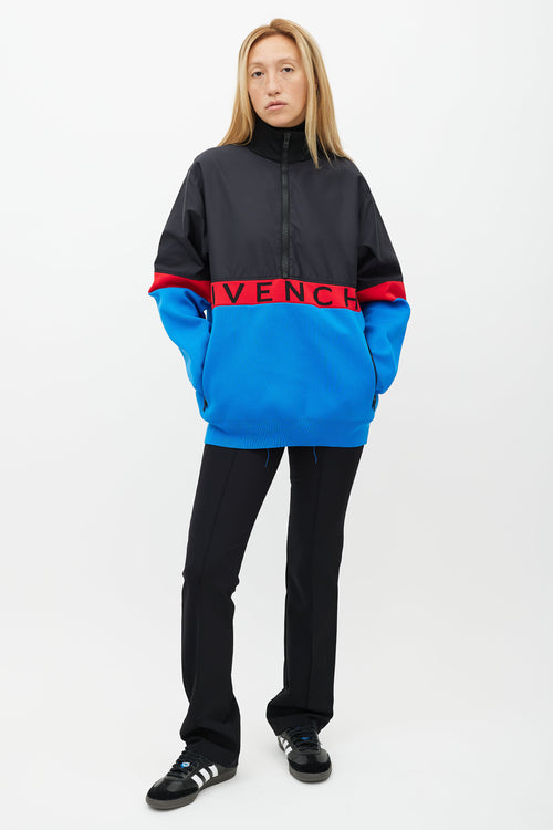 Givenchy Black 
Multicolour Panel Logo Jacket